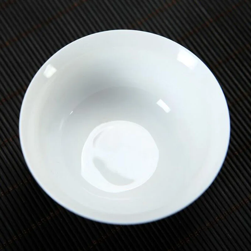 6 قطعة/المجموعة عالية الأبيض الصقيل الأسماك الميمون الخزف الكونغفو فنجان شاي ماستر كوب واحد وعاء الشاي المطبخ Teaware 35 مللي