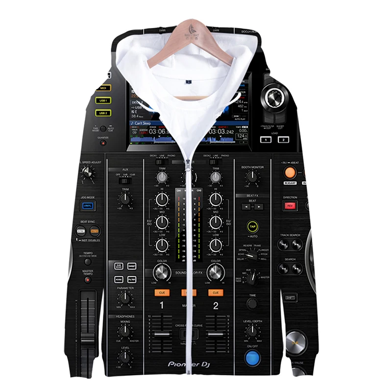 3d Hoody Pioneer Dj Costume Fashion Hip Hop Men Women Zipper Hoodies Jackets Tops Sport Pocket Long Sleeve 3D Hooded Sweatshirts