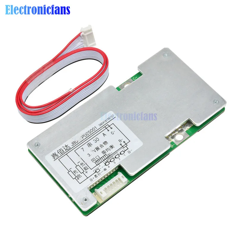 7S 24V 18650 Lithium Battery Smart Protection Board Balance 7 Cell Lipo Li-ion Packs BMS PCB PCM 30A 40A 60A