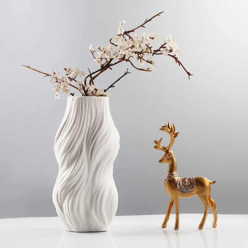 

Nordic White Ceramic Vase for Decoration, Dried Flowers Vases, Home Decor, Living Room Accessories