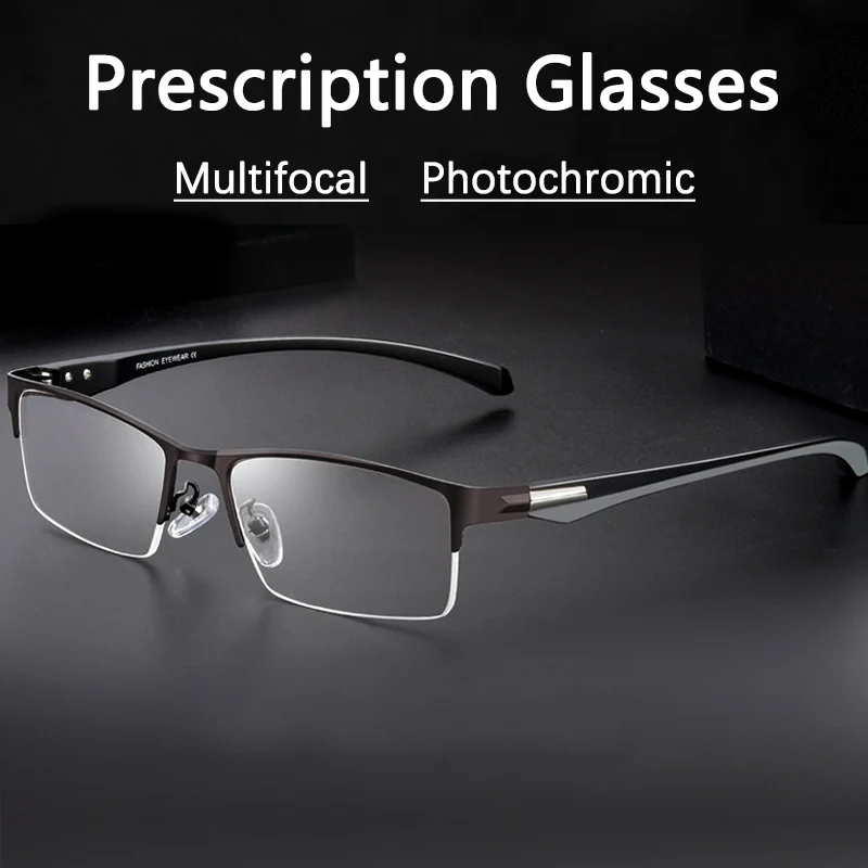 Custom Prescription Progressive Multifocal reading glasses men TR90 metal frame presbyopia eyewear with recipe astigmatism