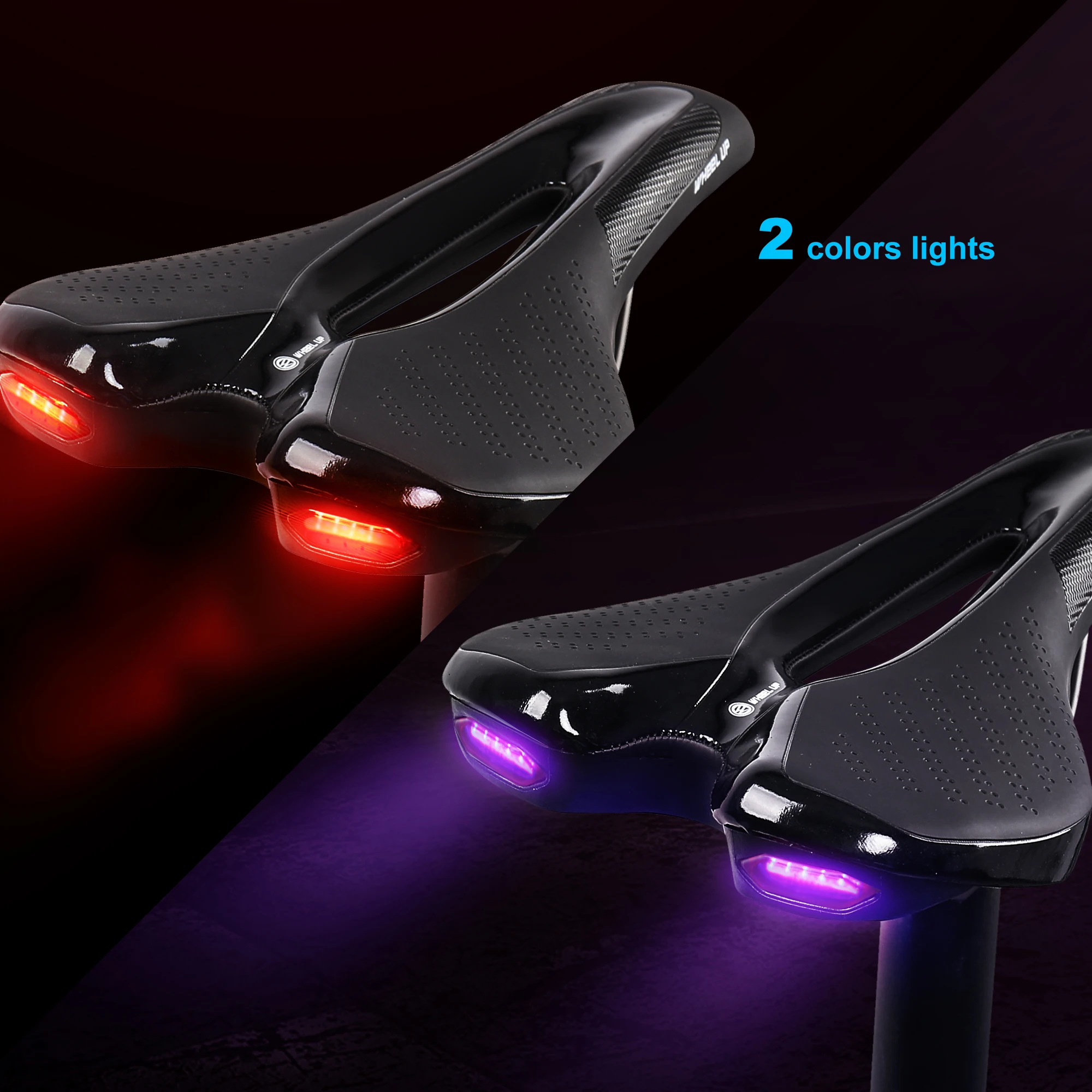 Road Bike Saddle MTB Bicycle Seat With Warning Taillight USB Charging PU Breathable Soft Seat Cushion Mountain Cycling Racing