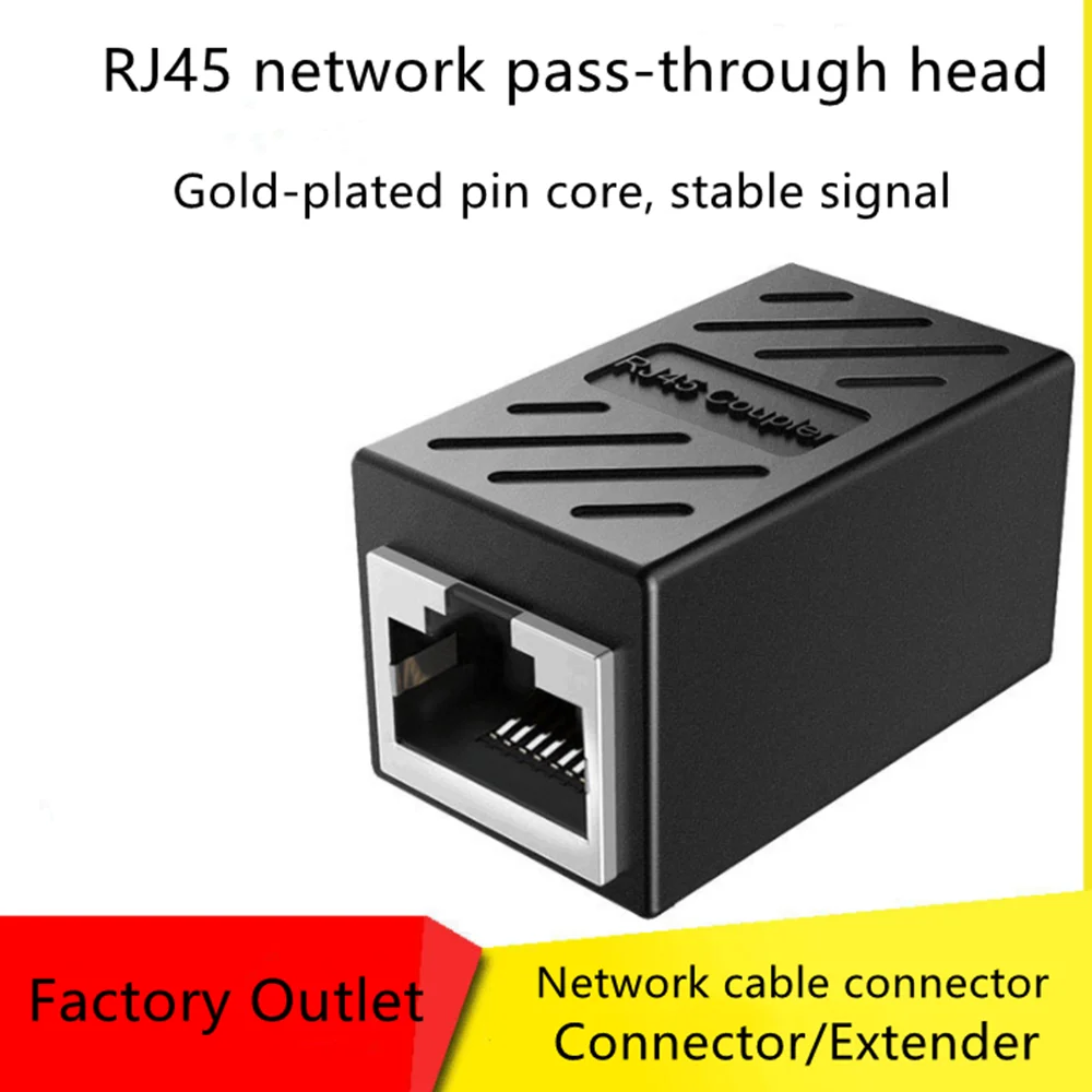 RJ45 network cable connector to joint network double pass head network pass-through head module network cable extender