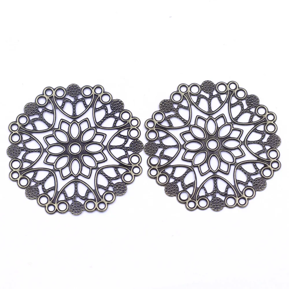 10Pcs Connectors Pendants Butterfly Filigree Flower Wraps Metal Crafts For Embellishments Scrapbooking Jewelry DIY Accessories