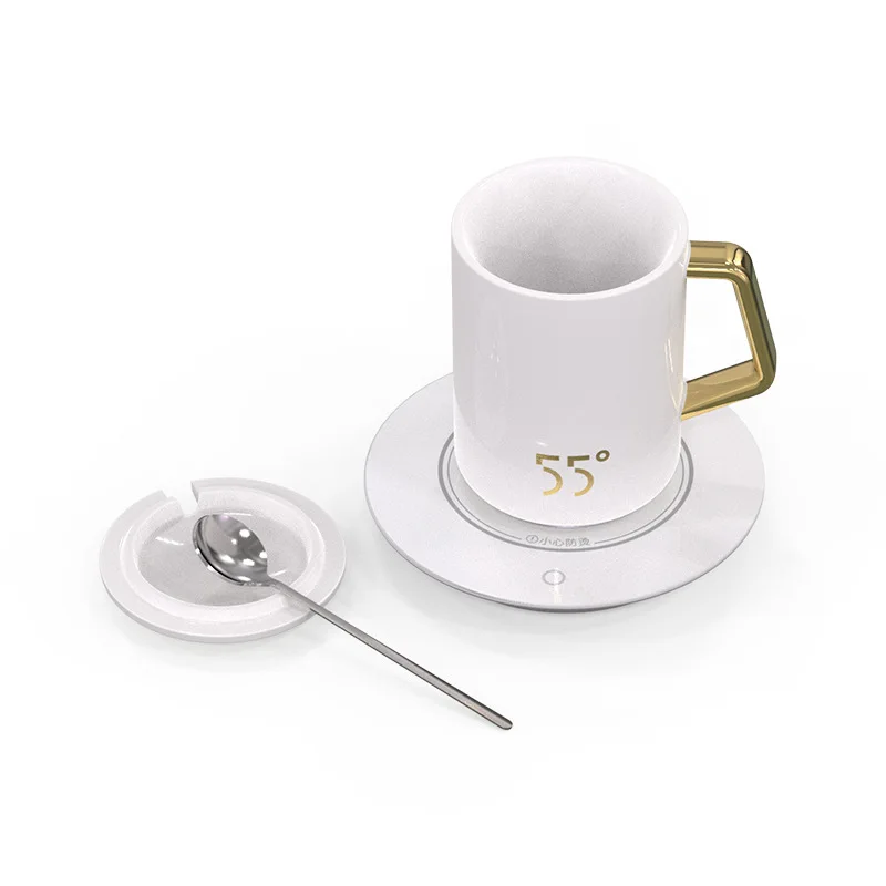 55 degree constant temperature cup adjustable temperature creative insulation water cup with heating coaster simple mug