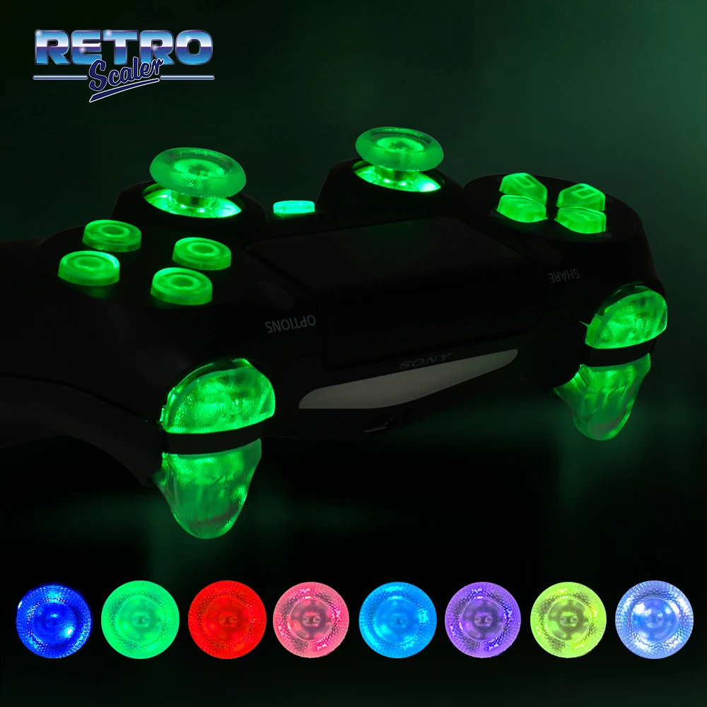 RetroScaler-Placa de luz LED de ocho colores para mando de PS4 (JDM-050 y JDM-055), accesorios No necesarios para soldar, Joysticks