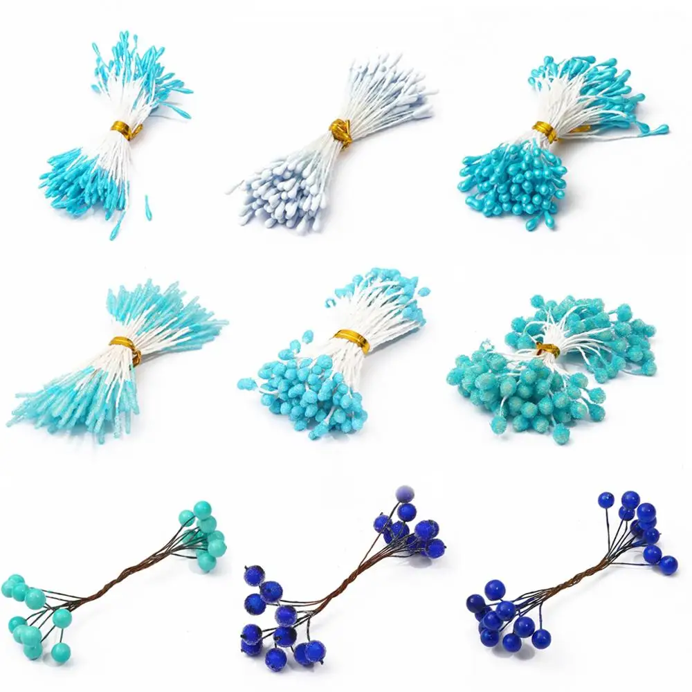 70 قطعة رؤوس مزدوجة لتقوم بها بنفسك زهرة اللؤلؤ الاصطناعية الصغيرة السداة مسدس الأزهار السداة الفاكهة الكرز لتزيين الزفاف عيد الميلاد #6