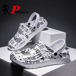 PULOMIES Summer Men and Women Sandals Men Slippers Casual Home Slippers Quick Dry Hole Clogs Couple Garden Shoes Beach Sandals