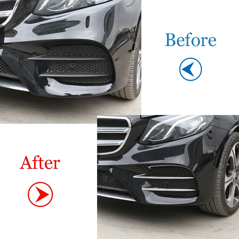 For Mercedes Benz E Class W213 2016 2017 2018 2019 2020 2021 2022 E43 AMG Car ABS Chrome Front Fog Lamp Cover Trim Accessories