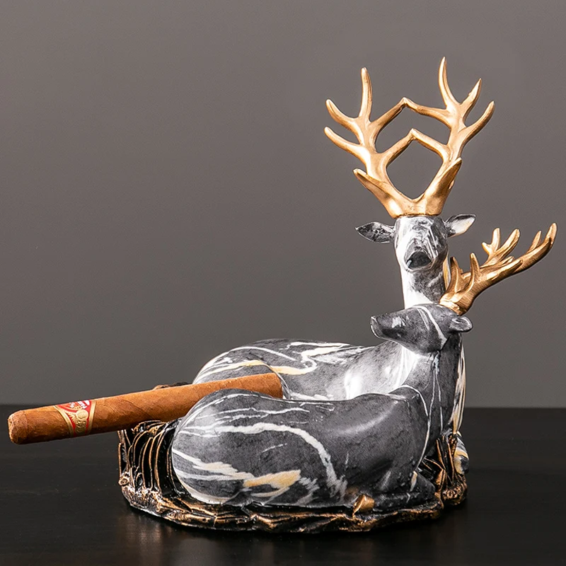 

MODERN SIMPLE MARBLE VEIN DEER ASHTRAY FASHION PERSONALITY OFFICE RESIN ANIMALS ASHTRAY HOME ADORNMENT BEDROOM DECORATION R2804