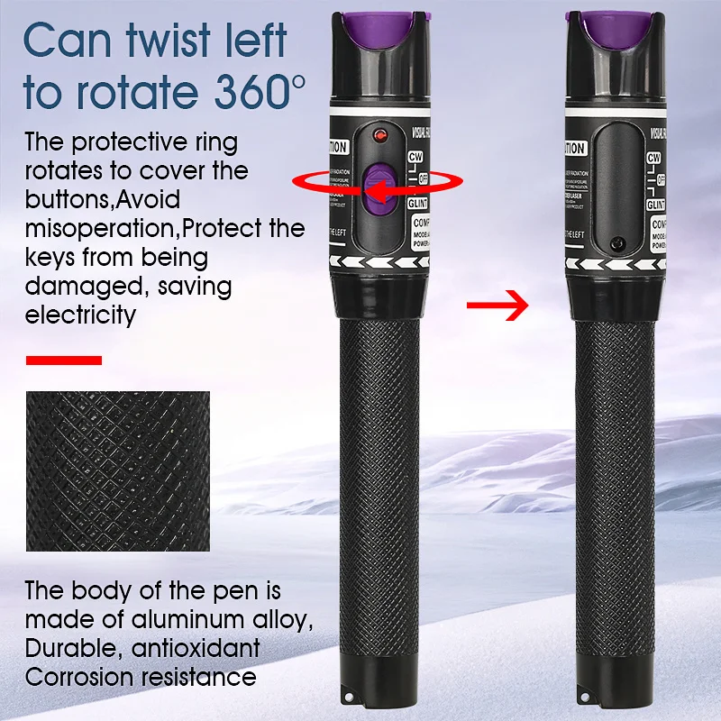 2021 New Design Red Laser Pen 50mW VFL Visual Fault Locator Fiber Optic Cable Tester 10-50Km Range AUA H50 5KM ~ 10/20/30/50MW