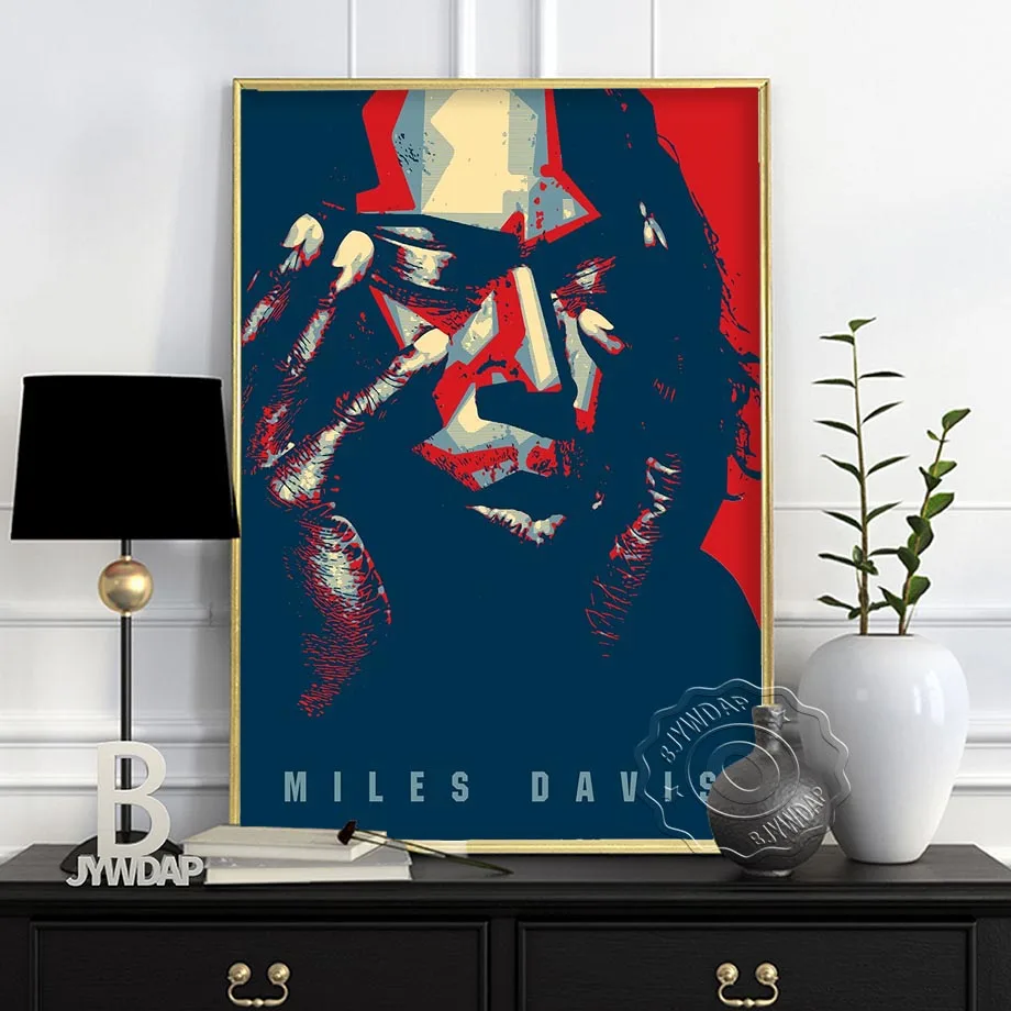 Canvas Painting Miles Davis Art Poster Jazz Music Star Kind of Blue Posters and Prints Wall Art Decoration Bedroom Home Decor