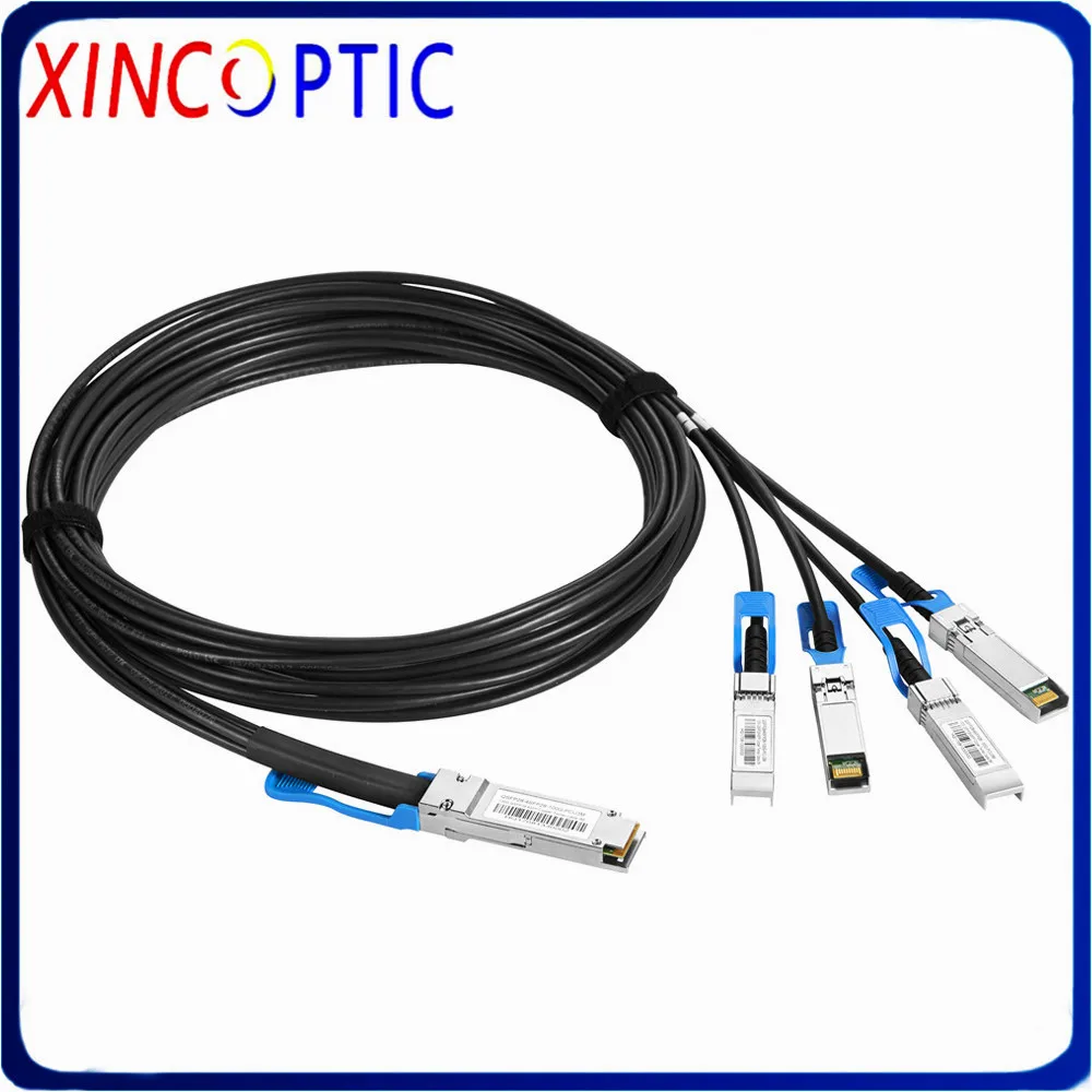 

QSFP+100G to 4xSFP+ (25G) 1M DAC Cable,100G QSFP+ to 4*SFP+ 30AWG Passive Direct Attach Copper Twinax Cable