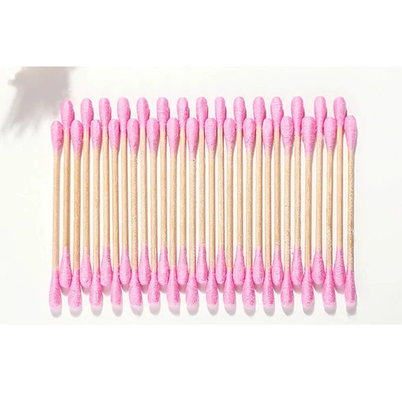 100/200pcs Pack Double Head Cotton Swab Women Makeup Cotton Buds Tip  Medical Wood Sticks Nose Ears Cleaning Health Care Tools