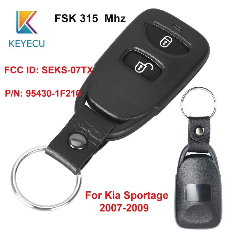 

KEYECU 2 Button New Car Remote Key Fob 315MHz FSK for Kia Sportage 2007 2008 2009 FCC ID: SEKS-07TX P/N: 95430-1F210