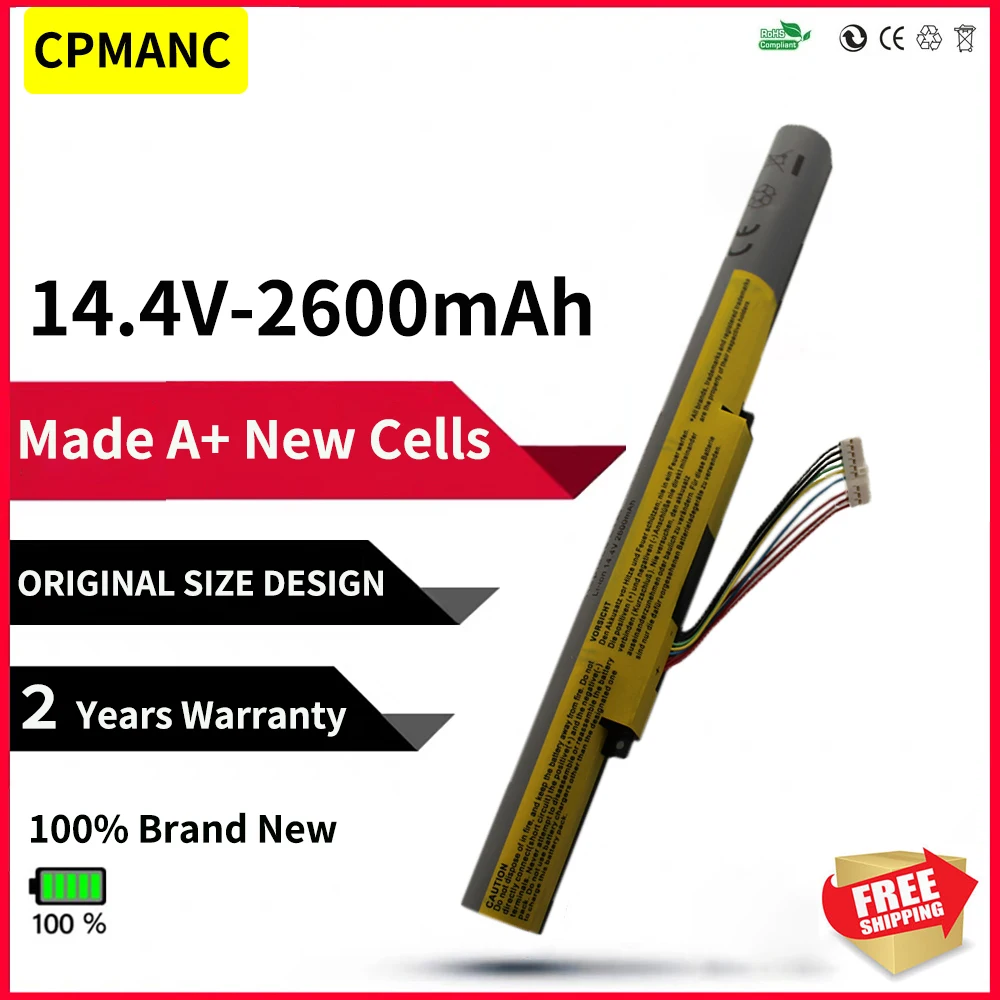 14.4v 2600mAh Z500 4 خلايا بطارية كمبيوتر محمول لينوفو Z400 Z400S Z400A Z510 Z500 Z500AL12L4K01 L12M4E21 L12M4K01 L12S4E21