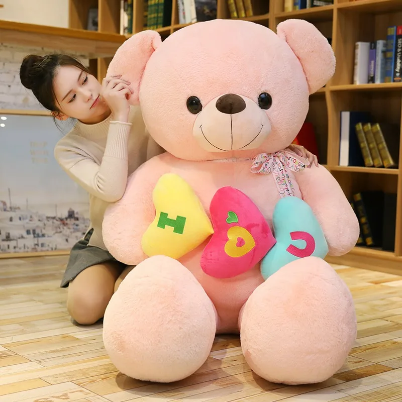 Cute Bear Plush Toy Soft Stuffed Cartoon Animal I Love You Bear Doll High Quality Confession Artifact Lovers Birthday Gift