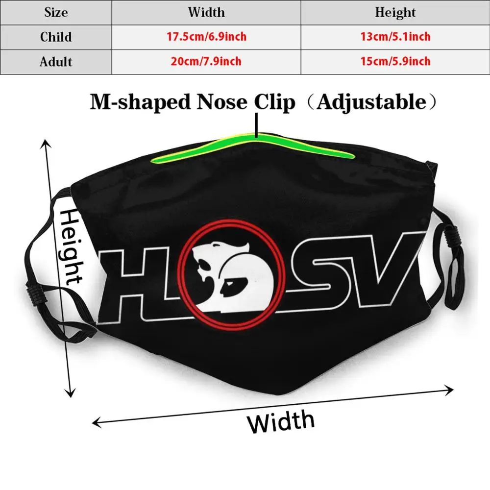 Hsv White Outline On Black Adult Kids Anti Dust Filter Diy Mask Hsv Holden V8 Ve Monaro R8 Vxr8 Gm Ls Australia Aussie