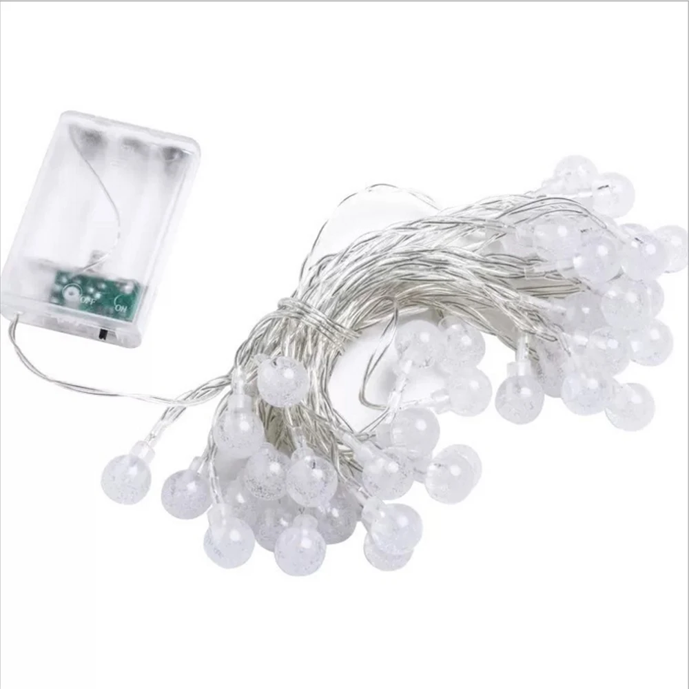 USB Battery Power LED String Lights Fairy Bubble Ball Lamp 1.5/3/4.5/6/7.5M Holiday Garland Lighting for Christmas Wedding Decor