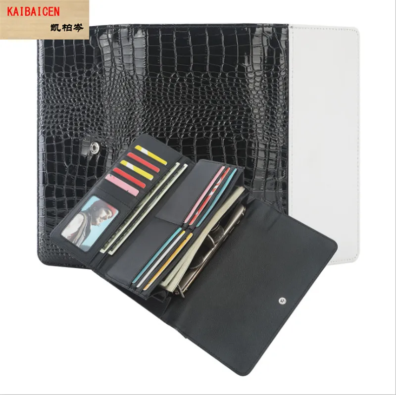 

5pcs/Lot Sublimation blanks Two fold Long wallet Purse large capacity clutch Wallet for heat transfer PU bag products