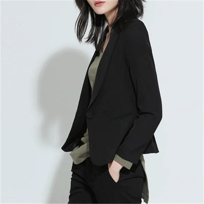 Spring Autumn Black Formal Blazer Feminino Small Suit Female Jacket Long Sleeved Women Blazers And Jackets CJ026