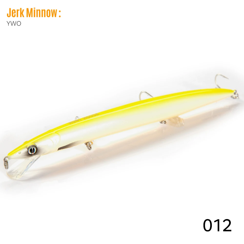 Hunthouse Schwimmender Minnow-Angelköder, 143 mm/14 g, 173 mm/23 g, 208 mm/33 g, langer Wurf, Meerwasser-Hartköder für Forellen-Seebarsch-Gerät