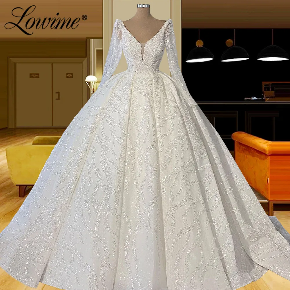 

Muslim Long Wedding Dresses Muslim Bridal Gowns Turkish Middle East Women Beads Bride Dress 2021 Custom Made Wedding Gowns