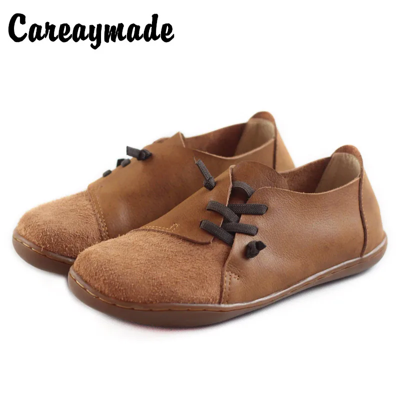 Careaymade-Big size women shoes,pure handmade genuine leather soft bottom women\'s shoes,women\'s flat bottom casual leather shoes