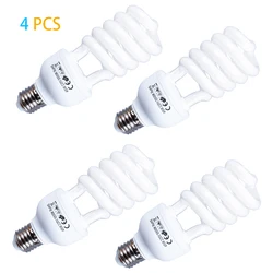 4x45W E27 Base 5500K Bright Photography Daylight Bulb Fluorescent Continuous Lighting Lamp For Softbox Photographic Photo Shoot