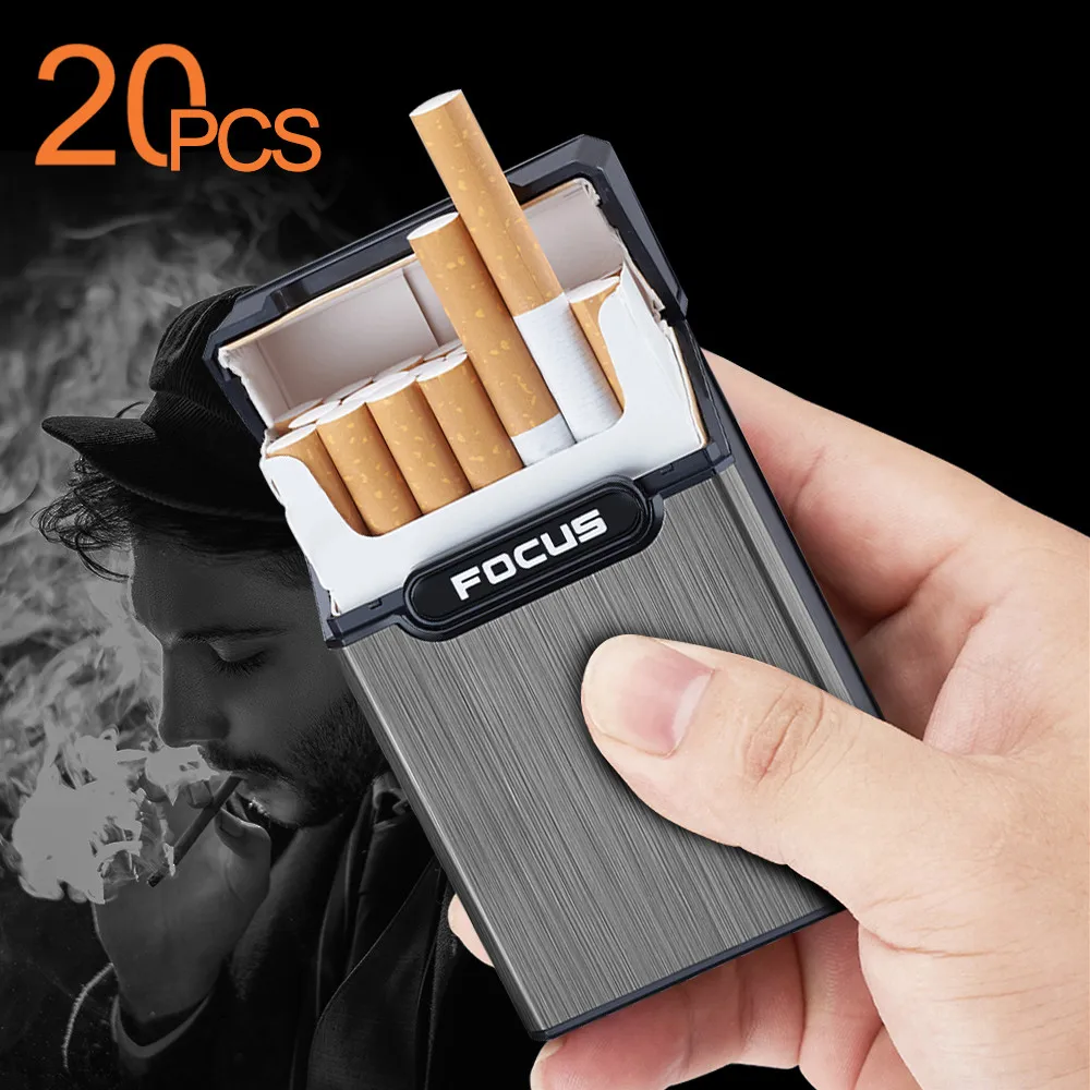 Metal Cigarette Case Waterproof Cigarette Box Portable Flip Cover 20pcs Cigarettes Tobacco Holder Storage Container Smoking Tool