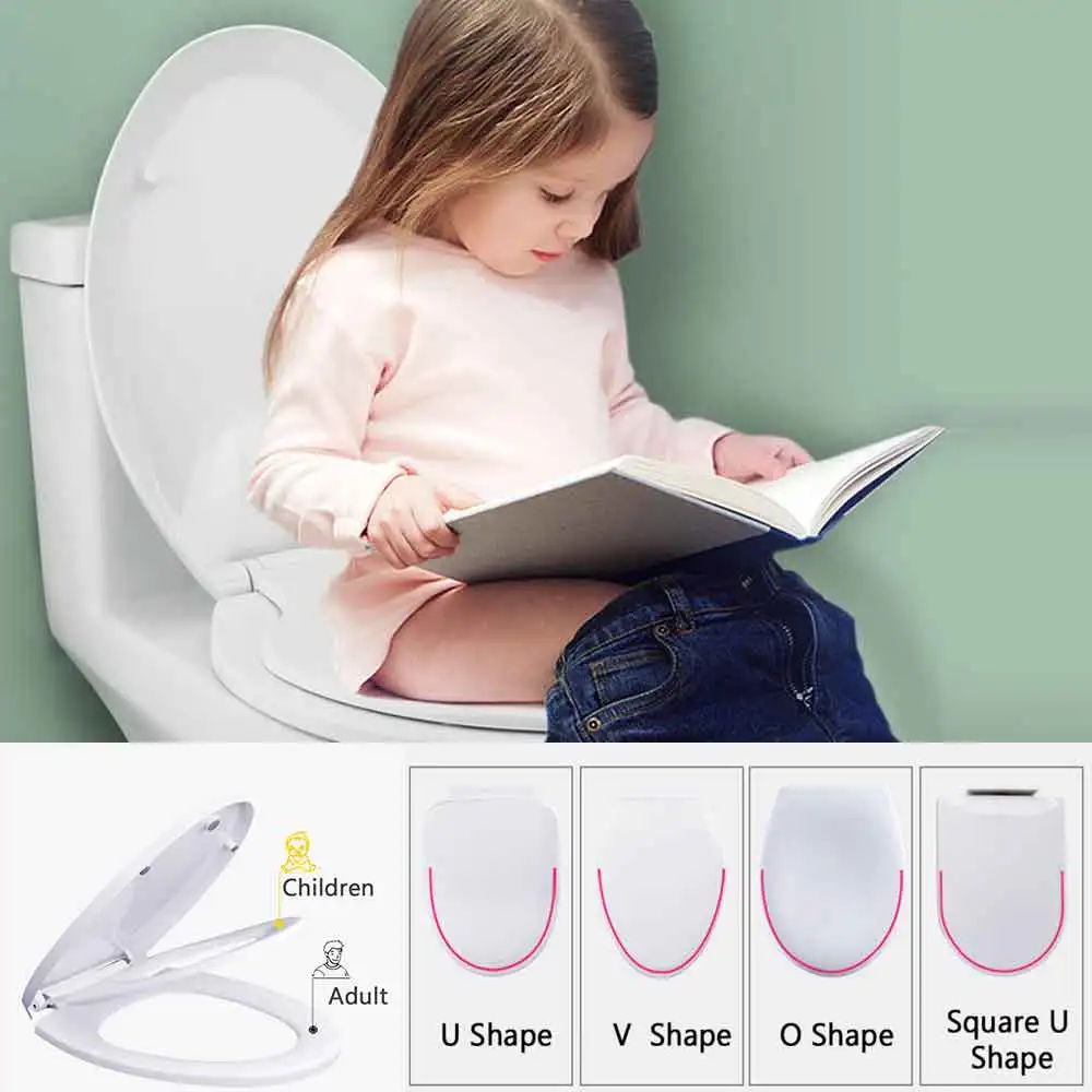 Double Layer Adult Child Toilet Seat Children\'s pot Training Cover Prevent Falling Toilet Lid For Kids Slow-Close Travel Pot