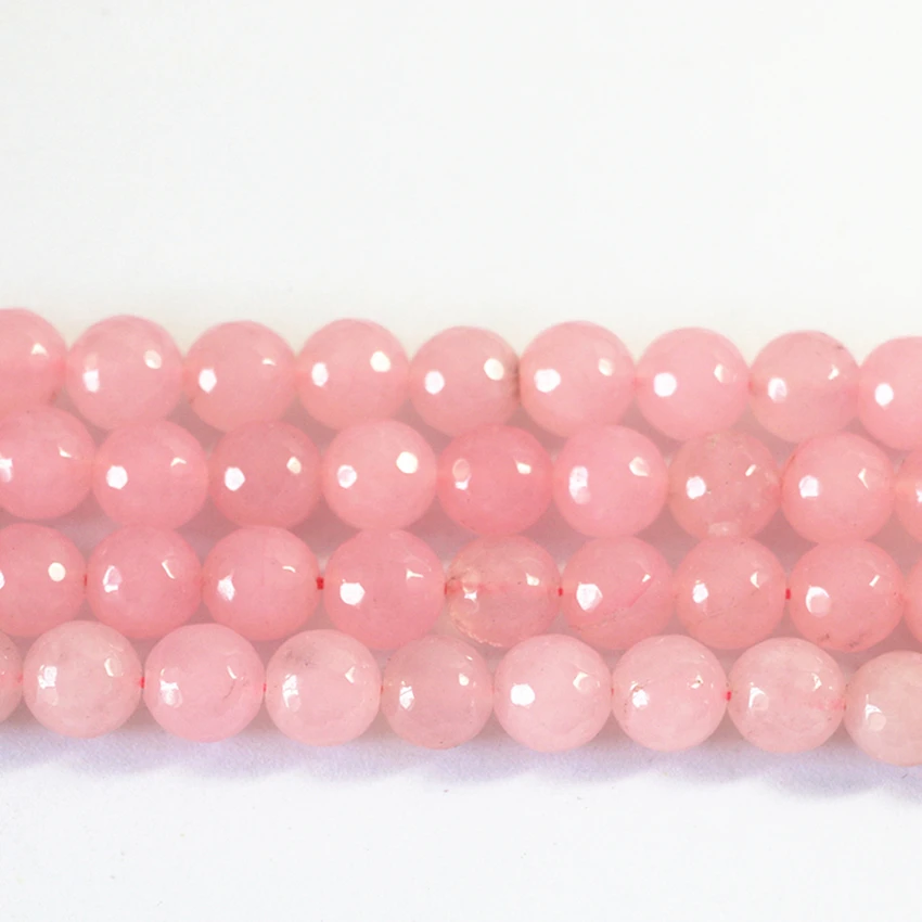 14 color natural stone 4mm 6mm 8mm 10mm 12mm faceted round dyed jades chalcedony loose beads diy jewelry making 15inch B01