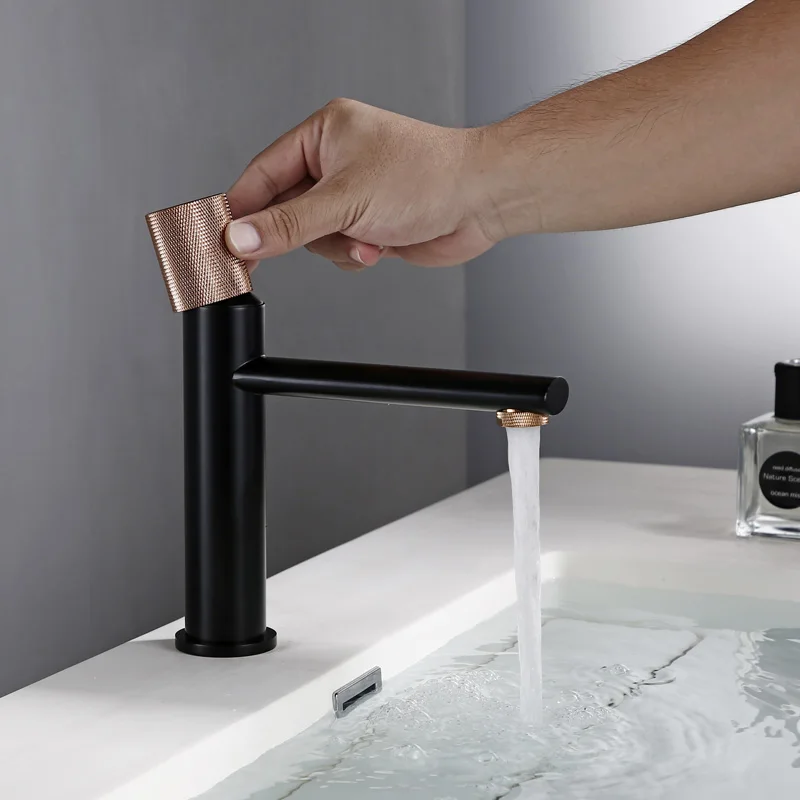 Smesiteli Black Rose Gold Bathroom Faucet Brass Single Handle Cold And Hot Sink Faucet  Bathroom Spray Mixer Basin Tap