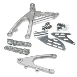 Motorcycle Silver Front Rider Foot Pegs Footrest Bracket Fit For Yamaha YZF R1 2007-2008