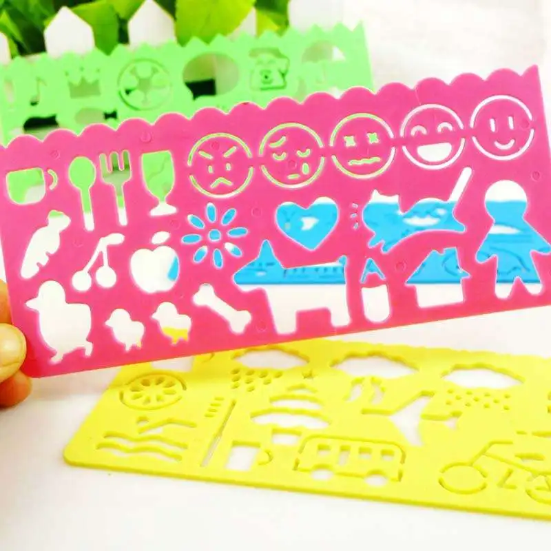 Paint Learning Notebook Cartoon Pattern Ruler Graphic Drawing Tool Board Plastic Unisex Special Offer 2021