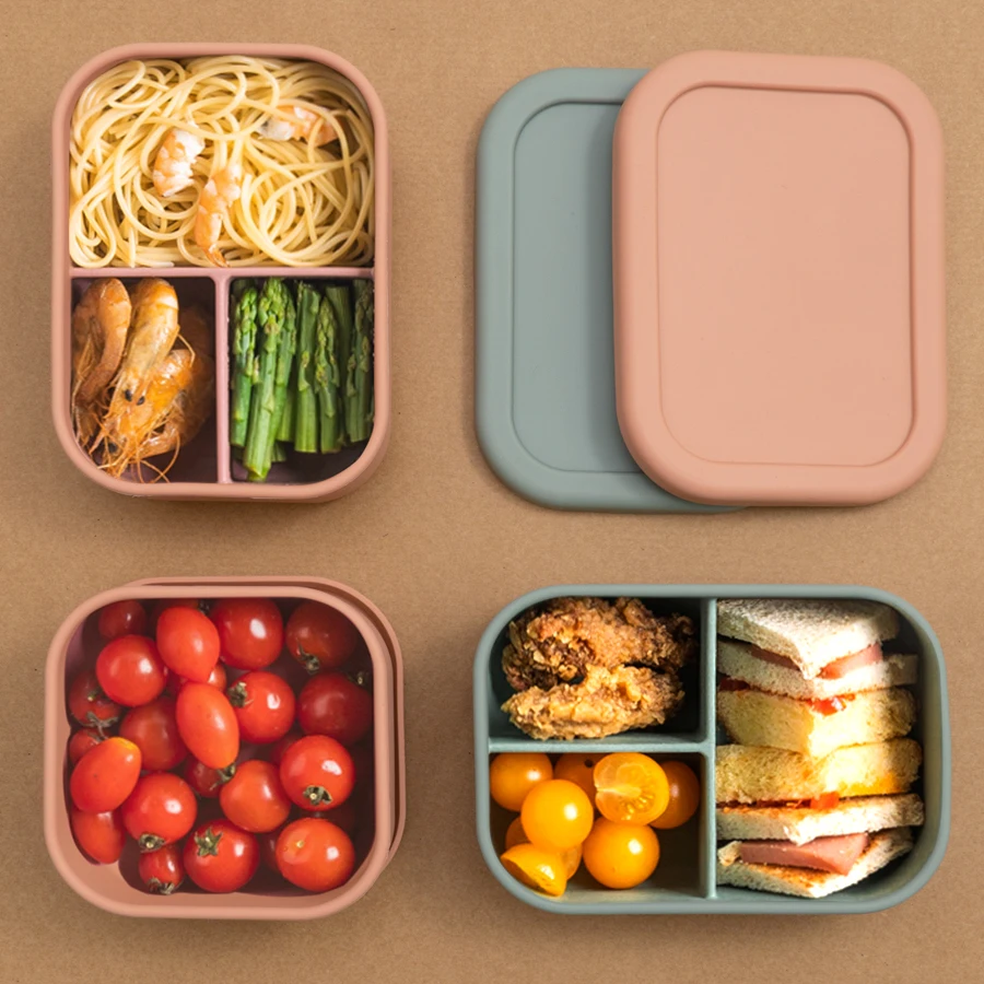 Food Grade Silicone Portable Bowl Lunch Box For Baby Microwave Bento Box Feeding Fresh Food Container Children\'s Tableware