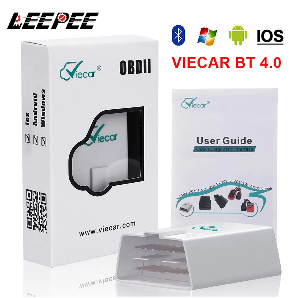 

LEEPEE Viecar ELM 327 V1.5 OBD2 Code Readers Bluetooth 4.0 OBDII Scanner Car Diagnostic Tool For Android/IOS