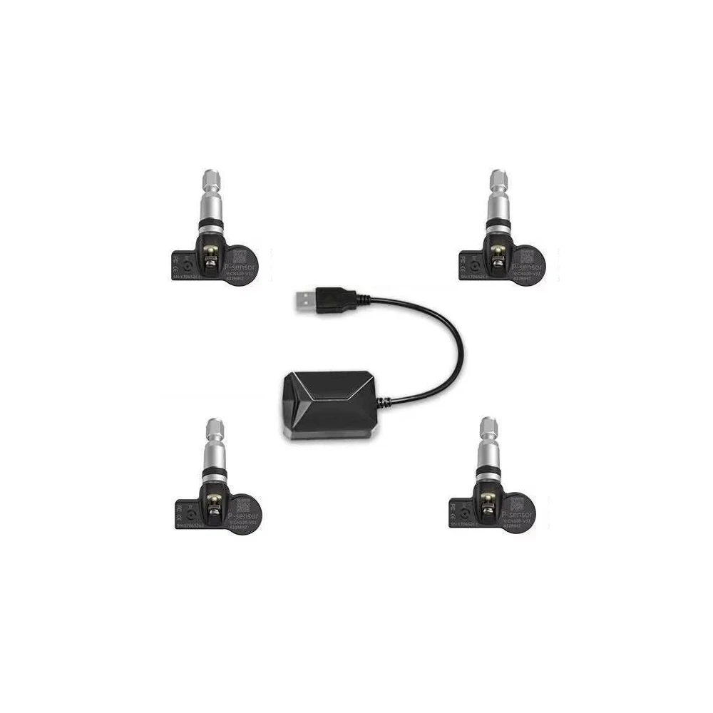 SKYFAME أندرويد TPMS للسيارة أندرويد Big Scerren نظام مراقبة ضغط الإطارات الاحتياطية الإطارات الداخلية الاستشعار الخارجي USB TMPS
