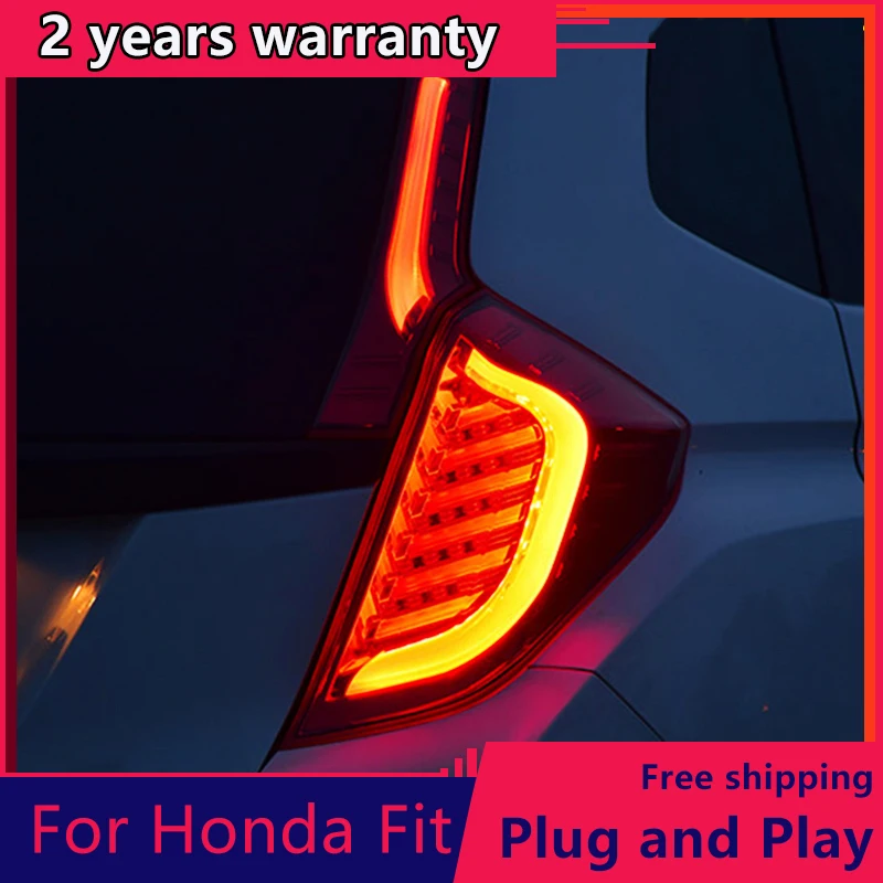 KOWELL Car Styling for Honda Jazz Fit TAIL Lights LED Tail Light LED Rear Lamp DRL+Brake Signal Whole set High Quality