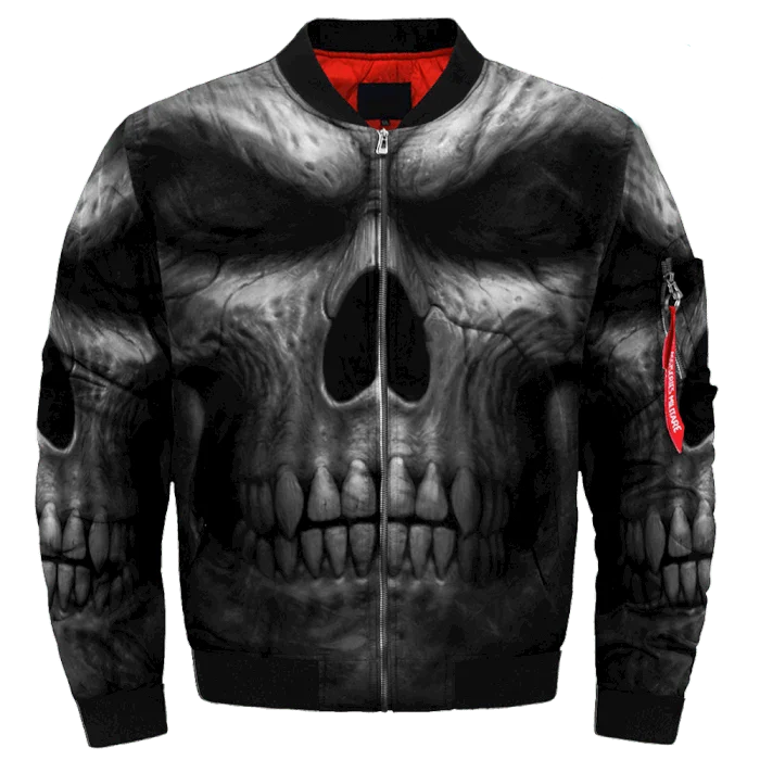 

Mens Unisex 3D Bomber Jackets Trippy Skull Head Print Punk Zipper Flight Jacket Harajuku Women Streetwear Winter Thick Coat 03