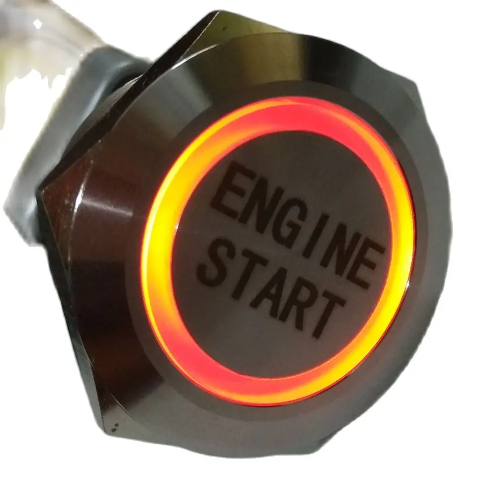 With ENGINE START 30mm Green Red 12V Ring Illumination Resettable Anti Vandal Metal PushButton Electric Switch