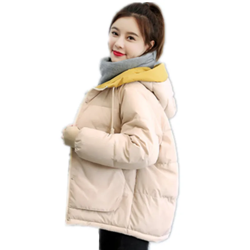 

JQNZHNL Women Warm Parkas 2022 New Winter Solid Color Thicken Cotton-padded Jacket Female Casual Hooded Down Cotton Coats A260