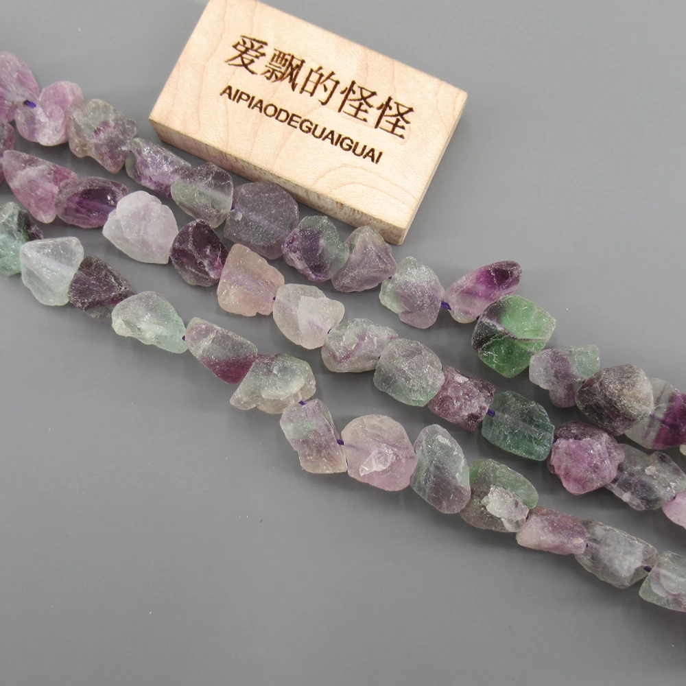 APDGG Natural Purple Fluorite Freeform Rough Nugget Gemstone Loose Beads 15.5\