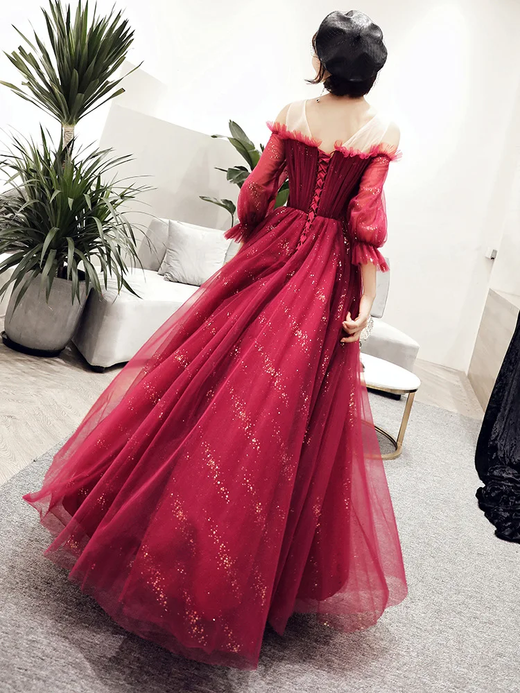 Toast Dress Bride 2020 New Red Slim Engagement Wedding Dress Fairy Dream Evening Dress Female Banquet