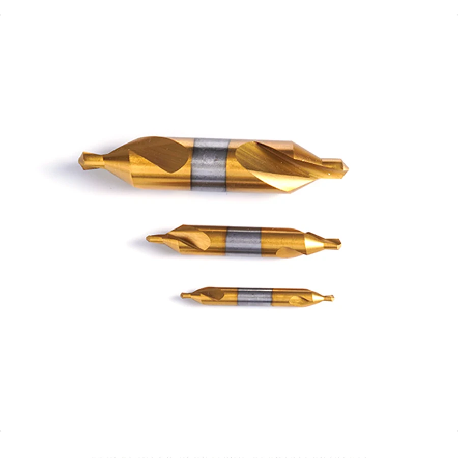 Titan-plated cobalt-containing high-speed steel A-type center drill centering drill Spiral flute stainless steel centering drill