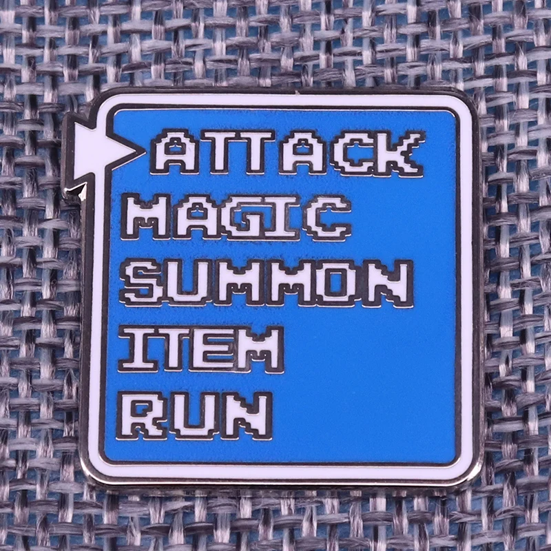 Attack magic summon item run Brooch dragon quest slime hero Enamel Pin fantasy gift for gamers