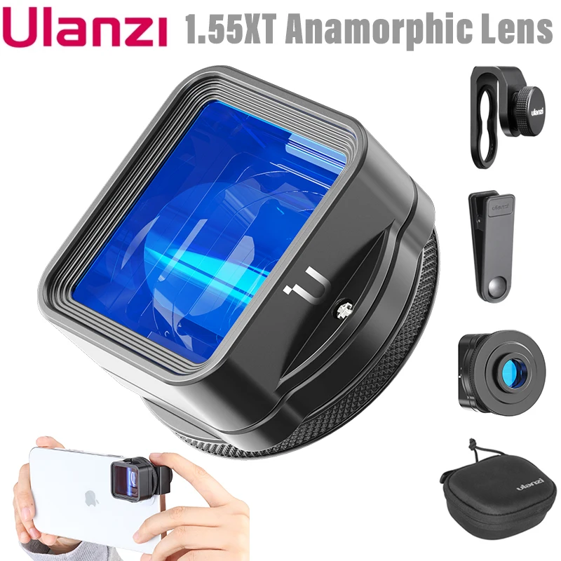 

Ulanzi 1.55XT Anamorphic Lens for IPhone 12 PRO MAX IOS Android 2.8:1 Film Wide Screen Video Lens for Phone Movie Video Maker