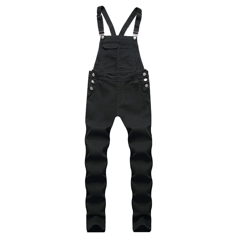 

Mens Jeans Overalls Men's Fashion Denim Long Trousers Overalls Men Casual Black Suspenders Jeans One-piece Cowboy Pants Male