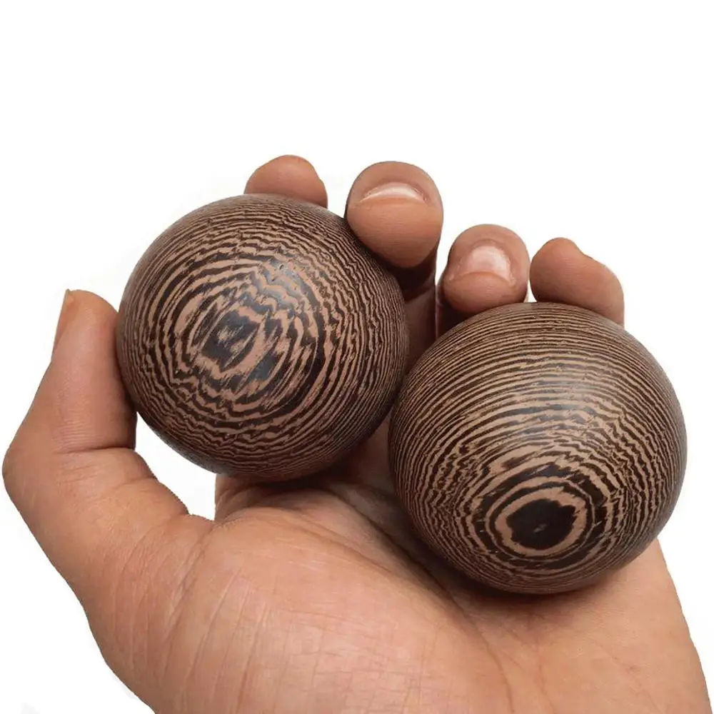 Solid wood Handball 2X Chinese Baoding Balls Fitness Handball Health Exercise Stress Relaxation Therapy Chrome Hand Massage Ball