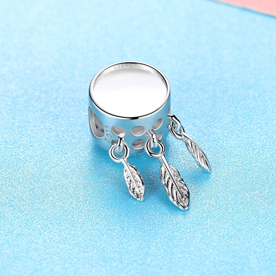 ELESHE Flag Customization Simple Dreamcatcher Bead 925 Sterling Silver Photo Custom Charm Fit Original Bracelet DIY Fine Jewelry